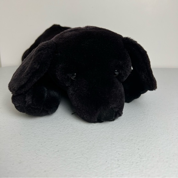 VTG Russ Berrie Stuffed Black Labrador Retriever Dog Pup Ginger 16” Realistic - Picture 1 of 10